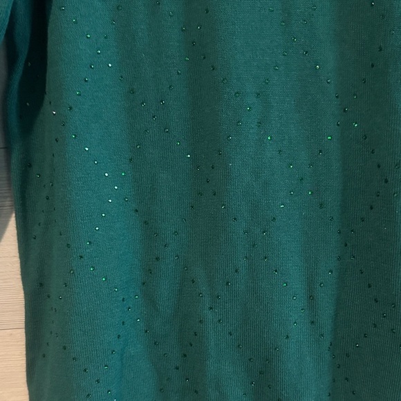 Tommy Hilfiger Teal V-Neck Sweater for Women - Picture 3 of 8